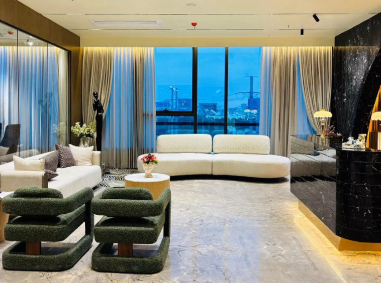 Fully Furnitured spaces at Dwaraka Group's Financial District office in Nanakramguda